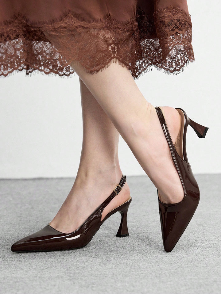 Pantofi cu toc SHEIN, maro