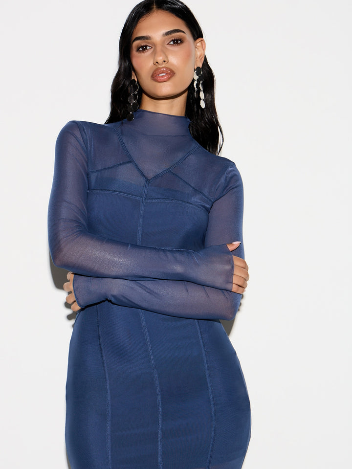 SHEIN maxi ruha, kék