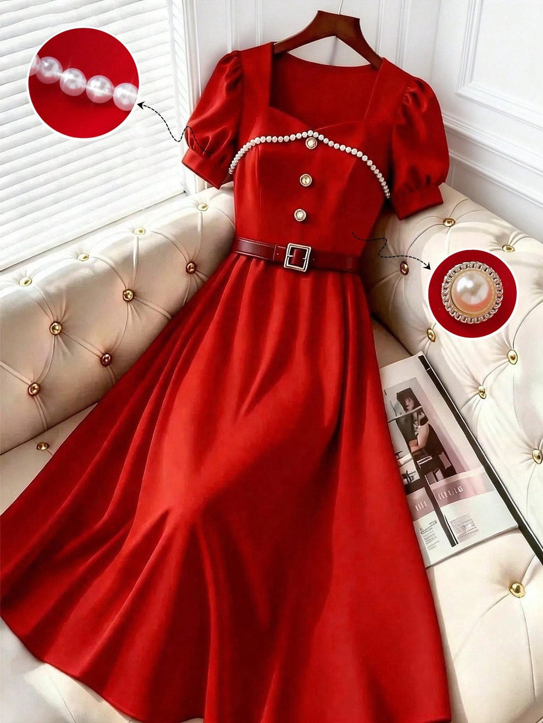 Rochie midi SHEIN, roșu