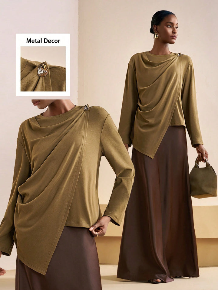 Top SHEIN, kaki