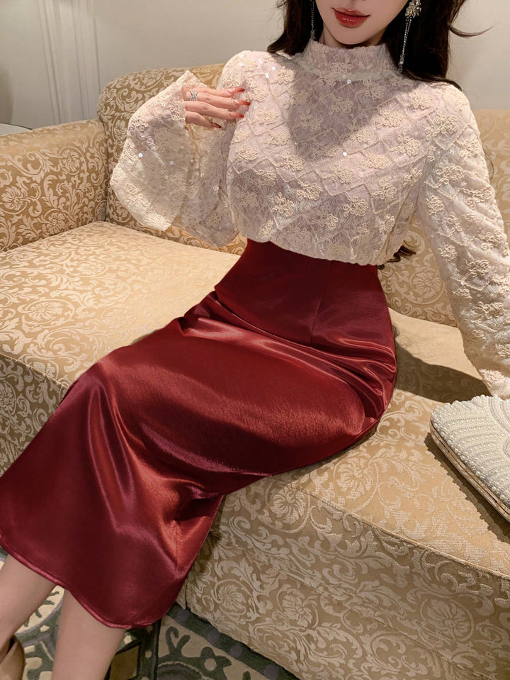 Rochie maxi SHEIN, vișiniu