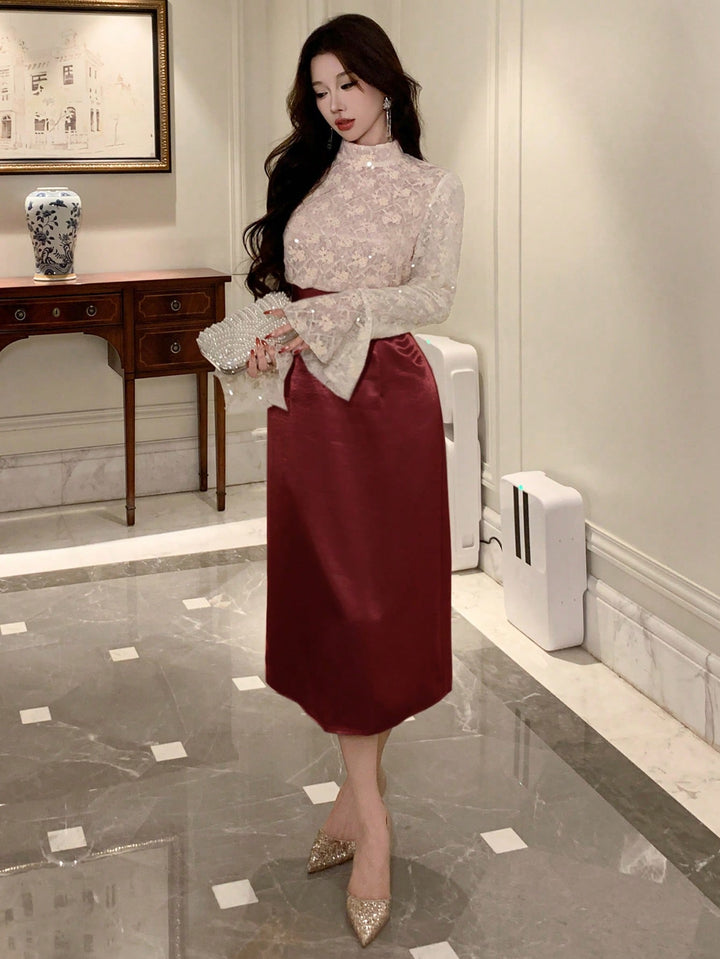 Rochie maxi SHEIN, vișiniu
