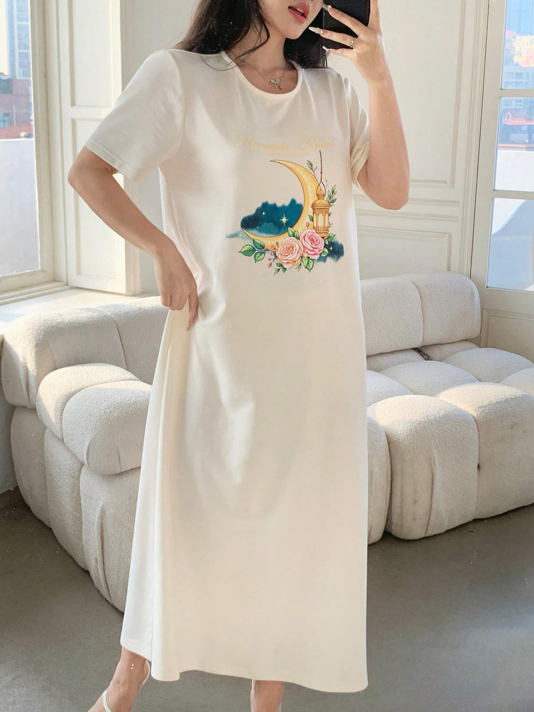 Rochie maxi SHEIN, alb