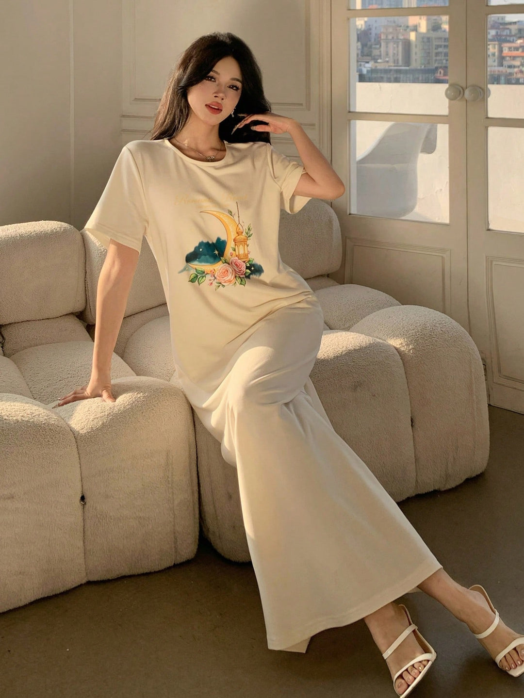 Rochie maxi SHEIN, alb