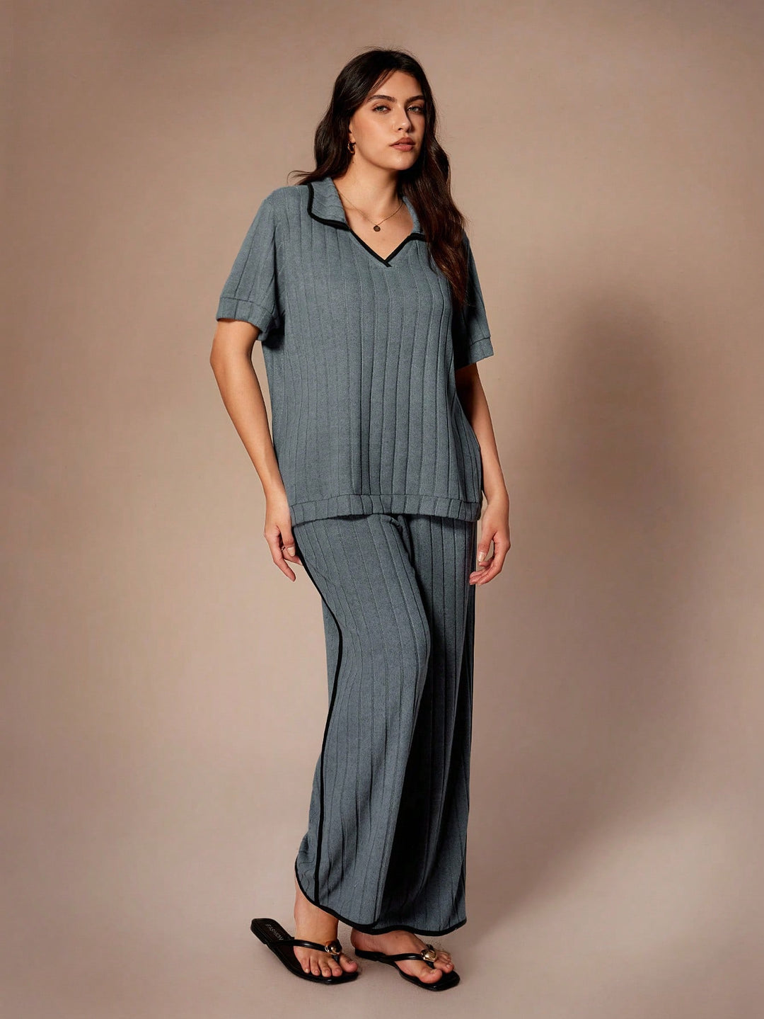 Compleu pijamale SHEIN, albastru