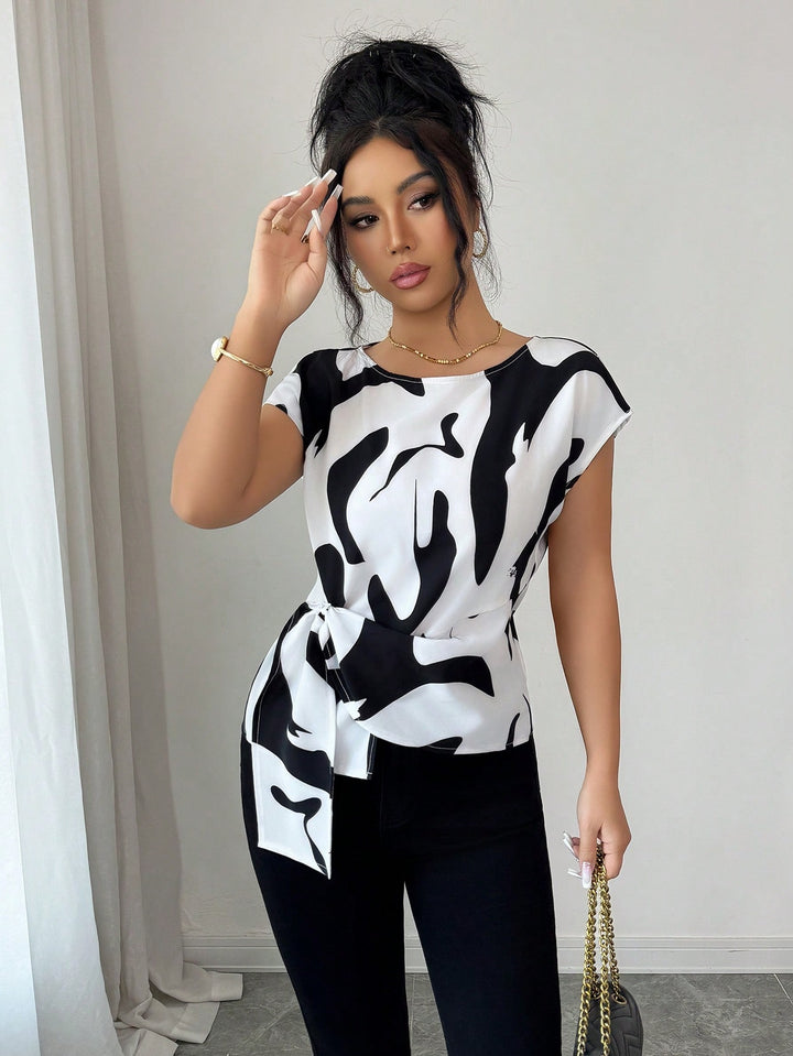 Bluza asimetrică SHEIN, negru