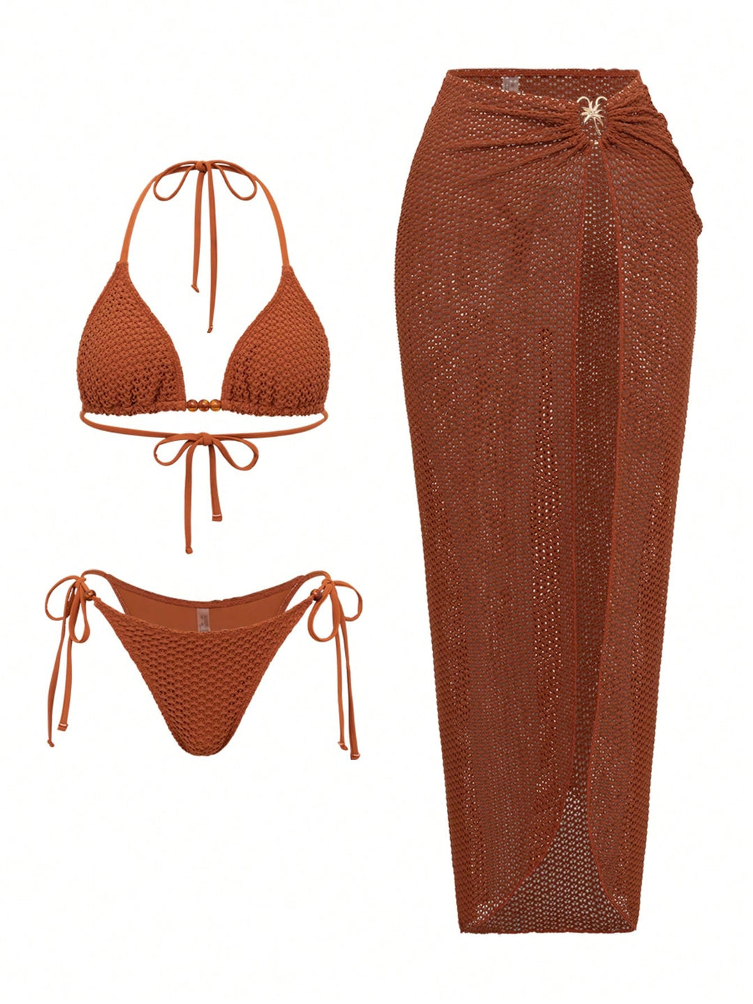 Set bikini SHEIN, portocaliu