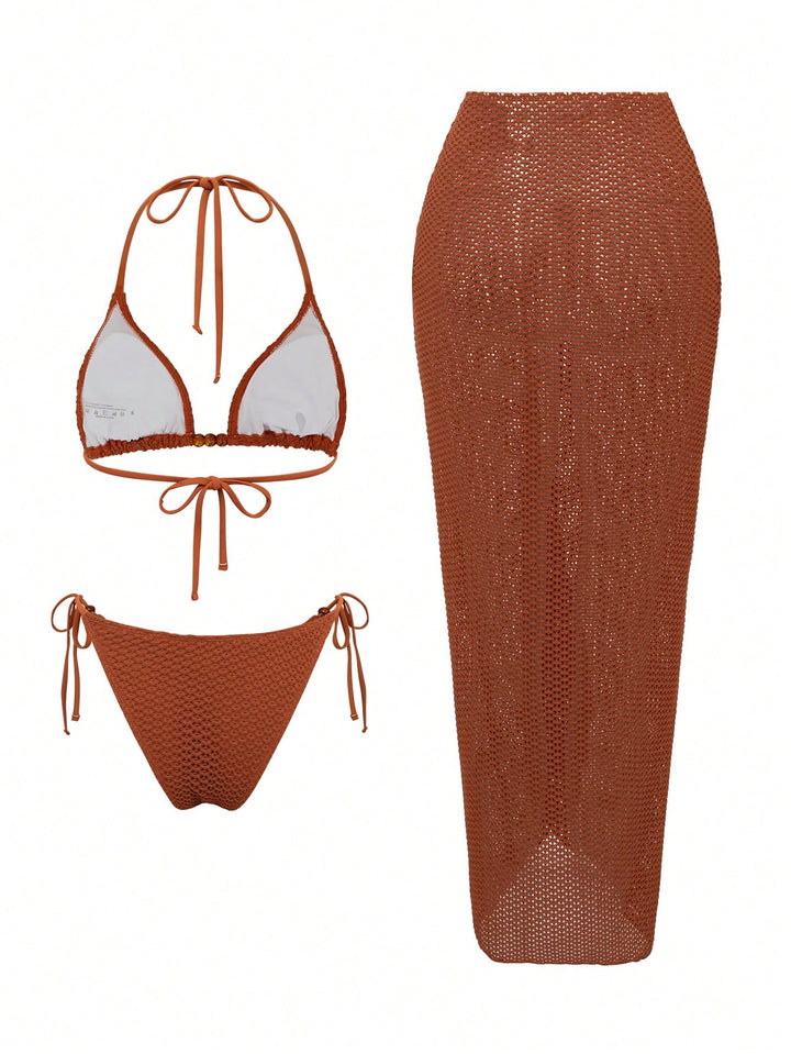 Set bikini SHEIN, portocaliu