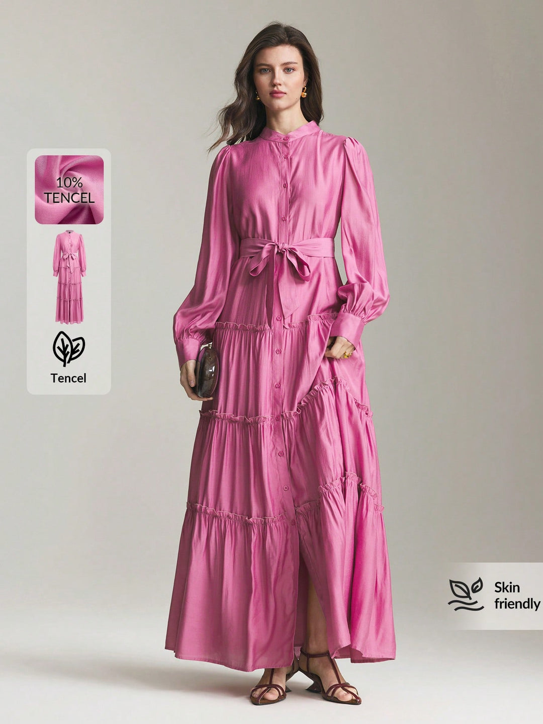 Rochie maxi SHEIN, roz