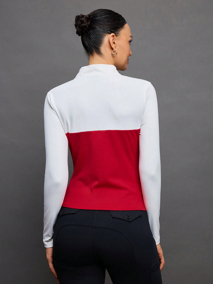 Tricou cu mânecă lungă SHEIN, roșu