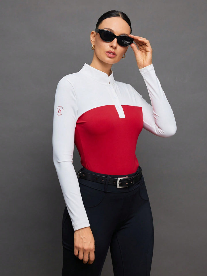 Tricou cu mânecă lungă SHEIN, roșu