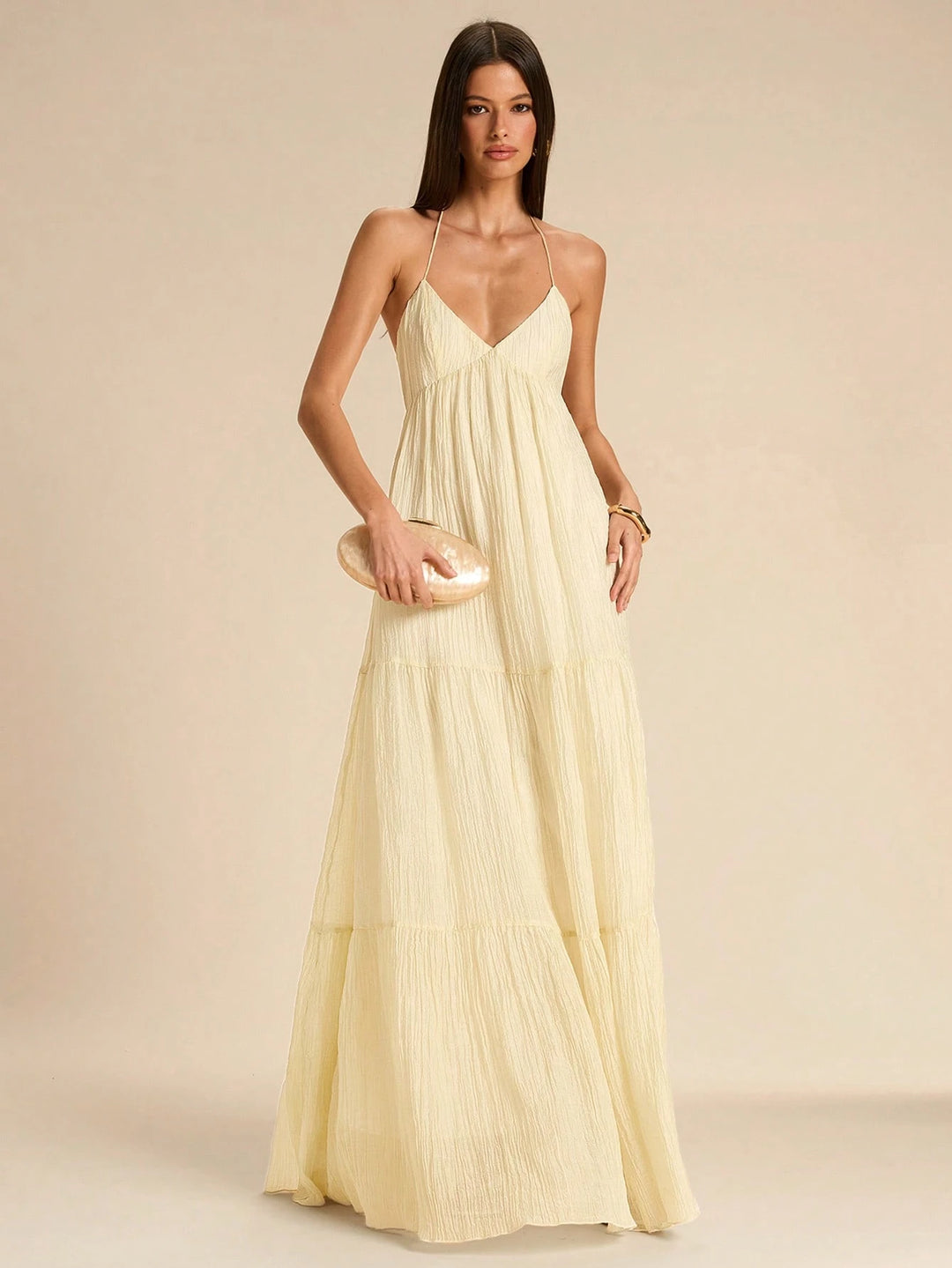 Rochie maxi SHEIN, bej