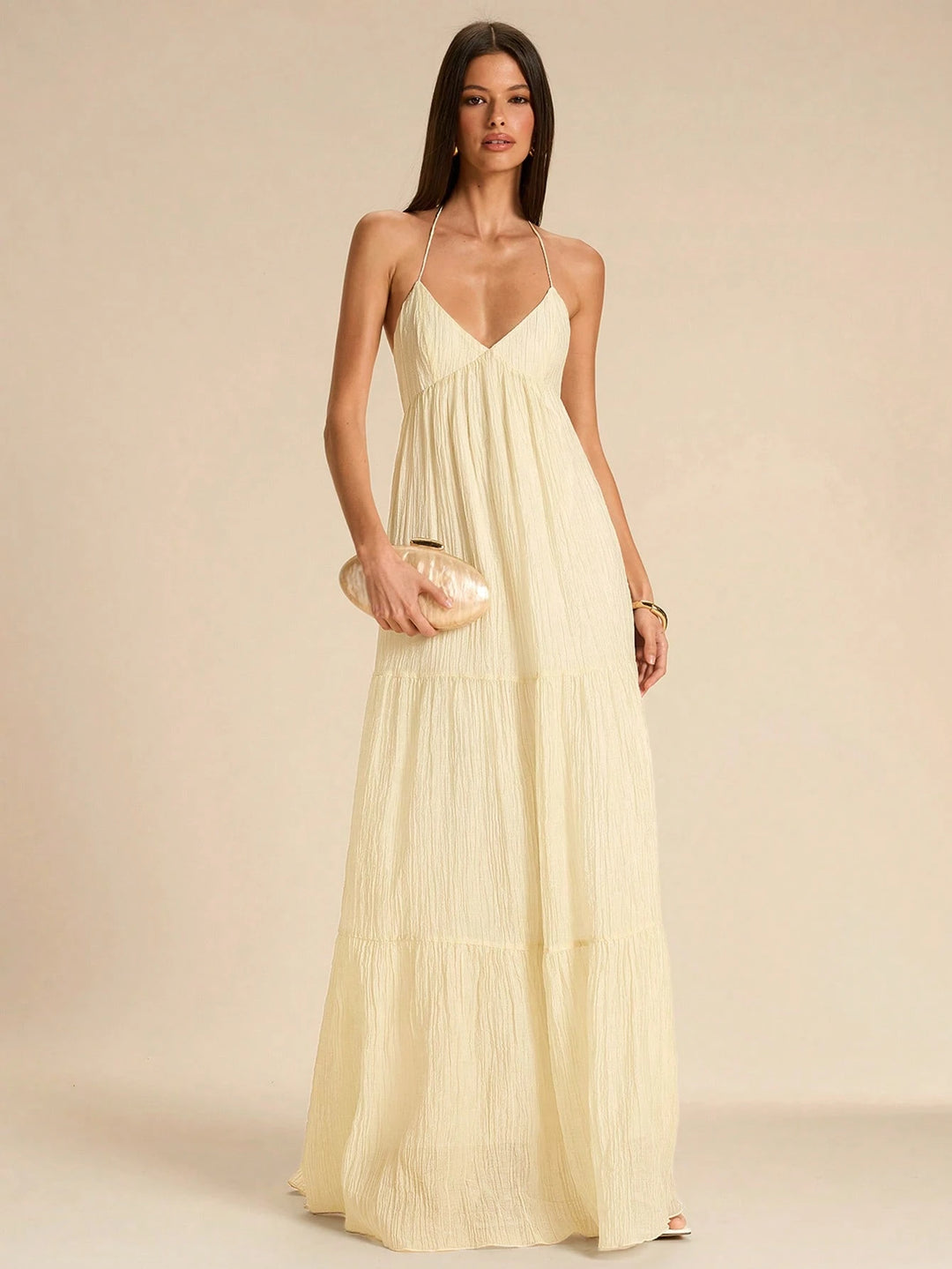 Rochie maxi SHEIN, bej