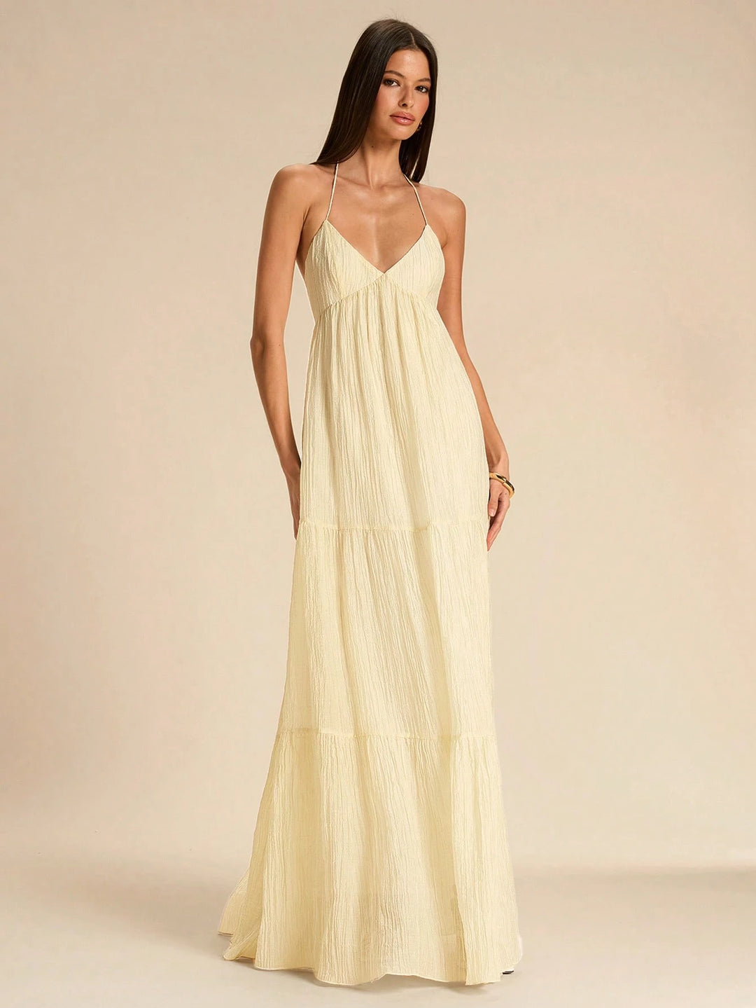 Rochie maxi SHEIN, bej