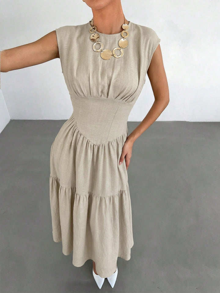 Rochie maxi SHEIN, bej