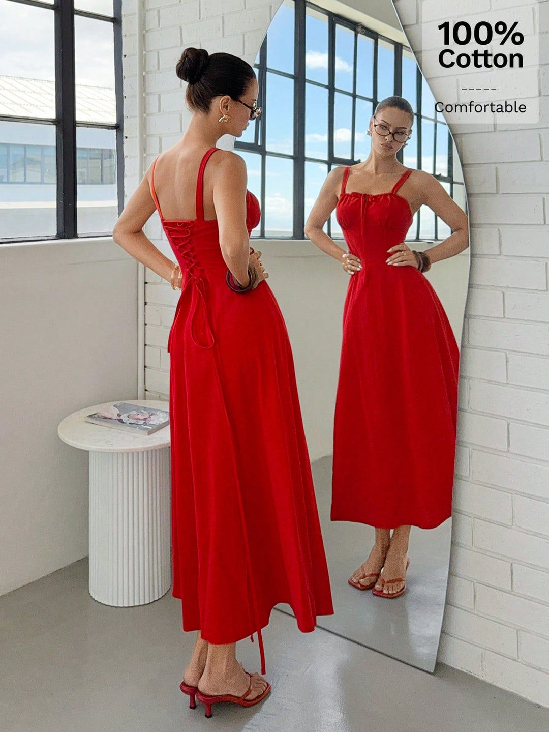 Rochie midi SHEIN, roșu
