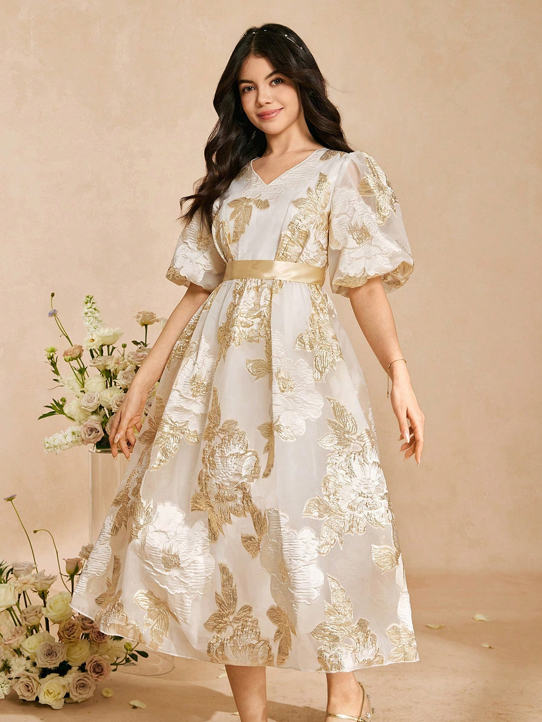 Rochie pentru ocazii speciale SHEIN, bej