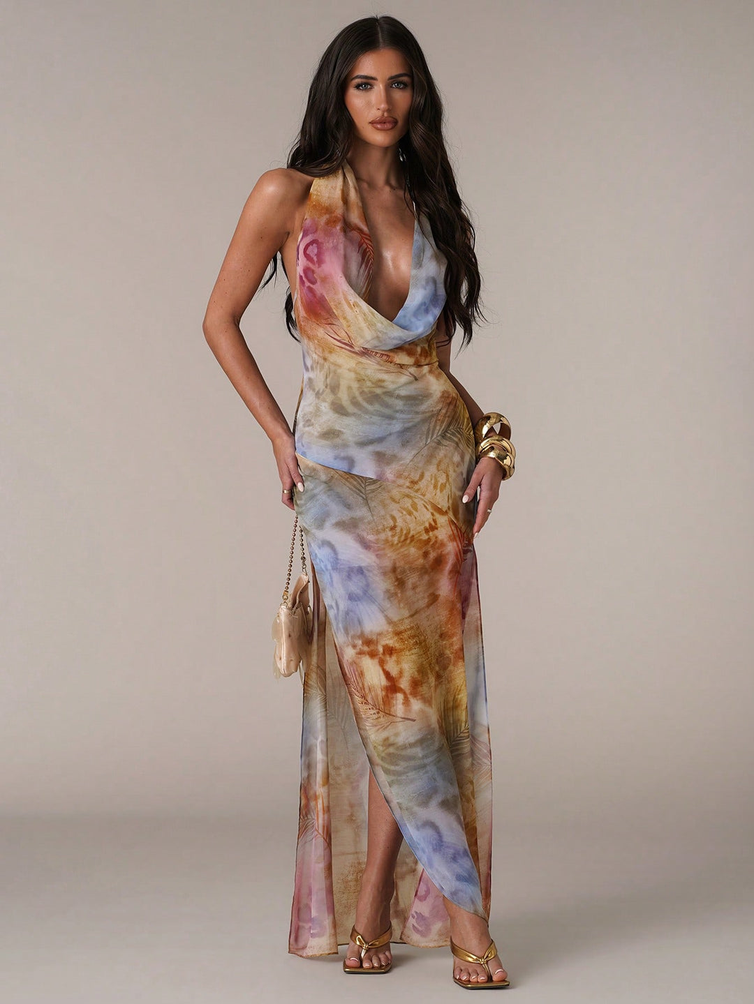 Rochie maxi SHEIN, maro