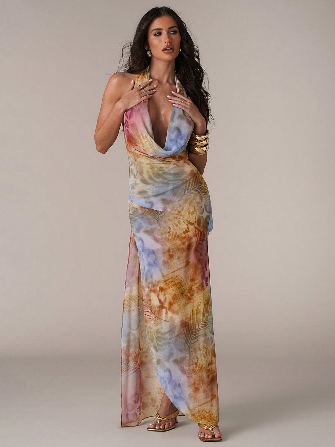 Rochie maxi SHEIN, maro