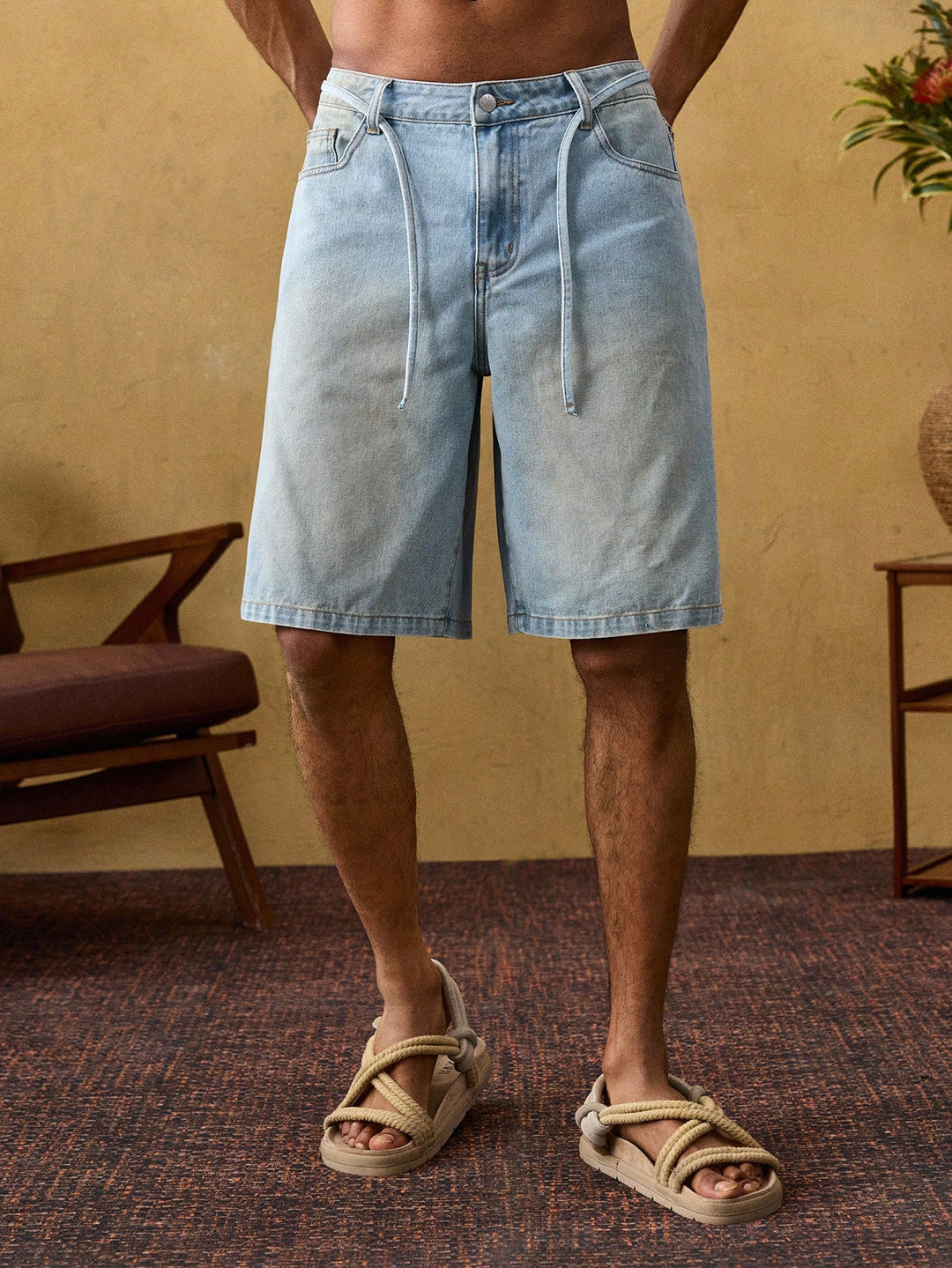 Pantaloni scurți SHEIN, albastru