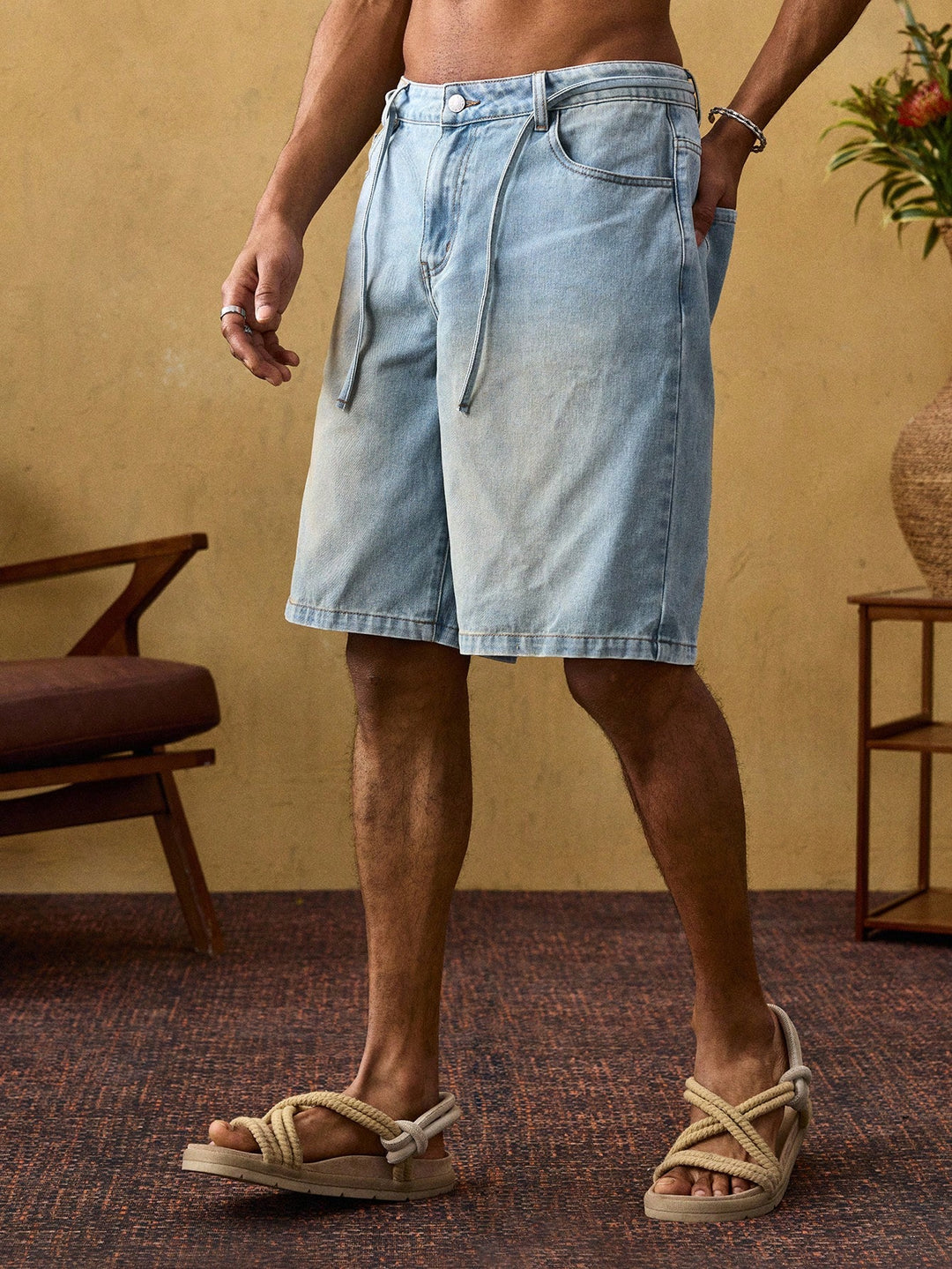Pantaloni scurți SHEIN, albastru