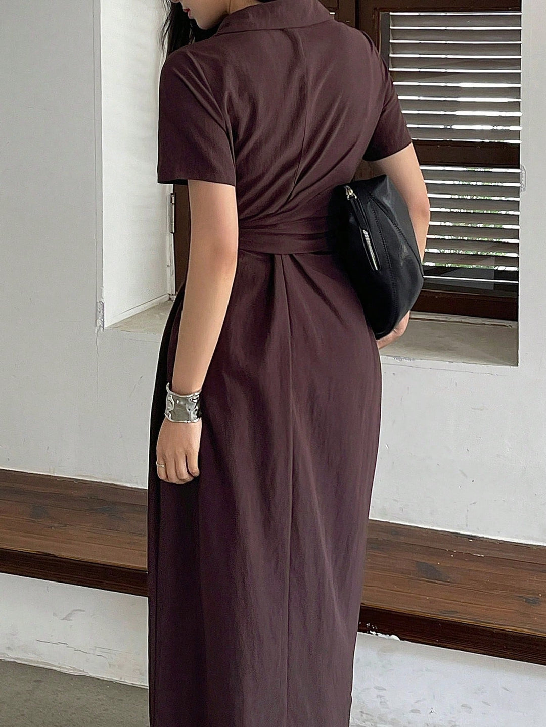 Rochie midi SHEIN, maro