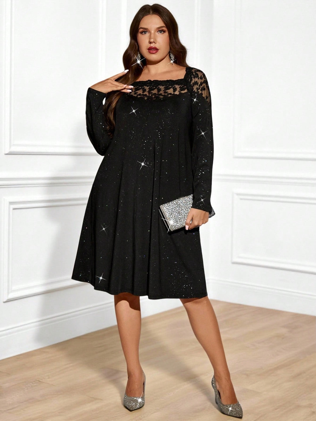 Rochie midi SHEIN, negru