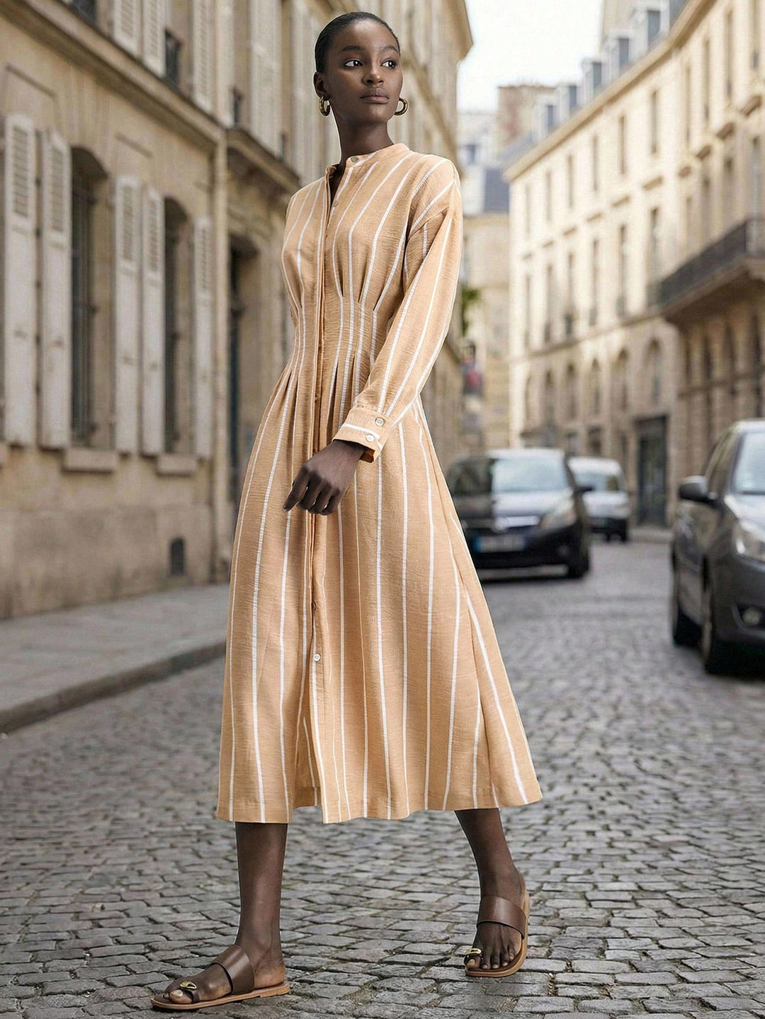 Rochie midi SHEIN, kaki