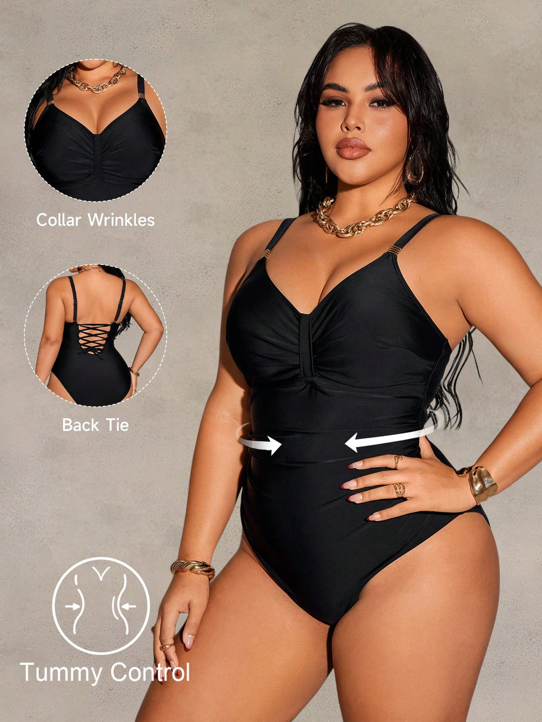 Costum de baie SHEIN, negru