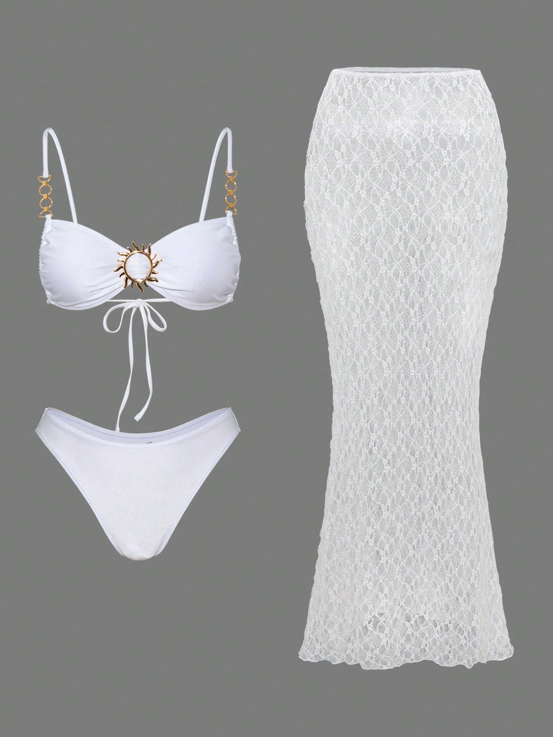 Set bikini SHEIN, alb