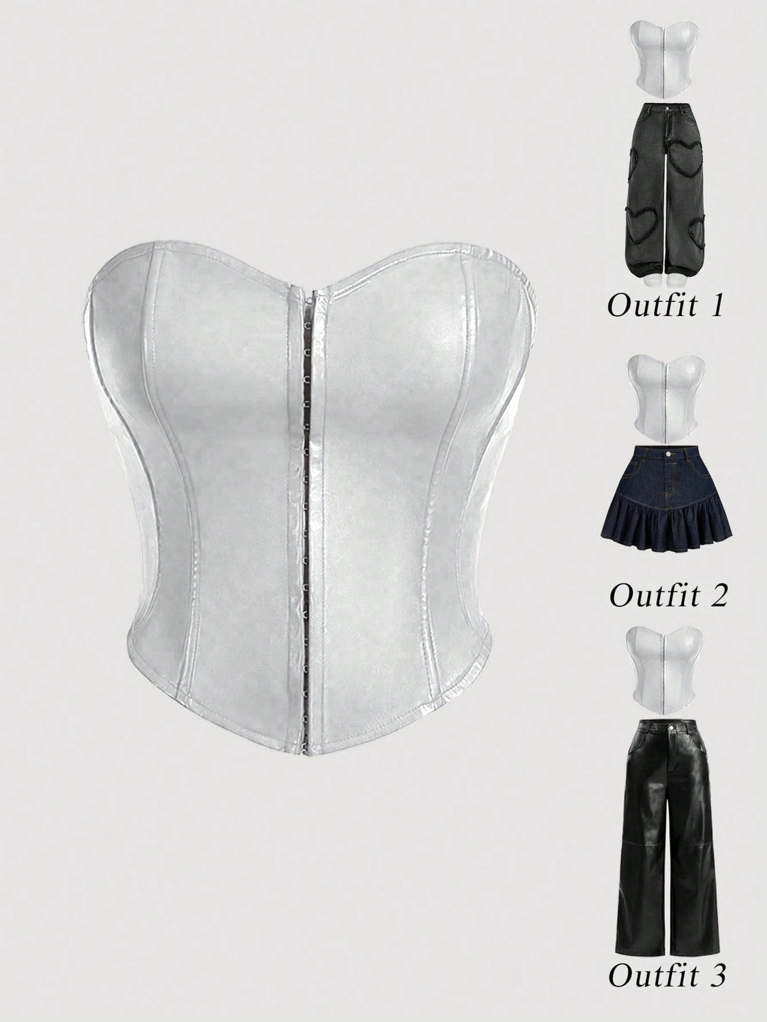 Top SHEIN, argintiu