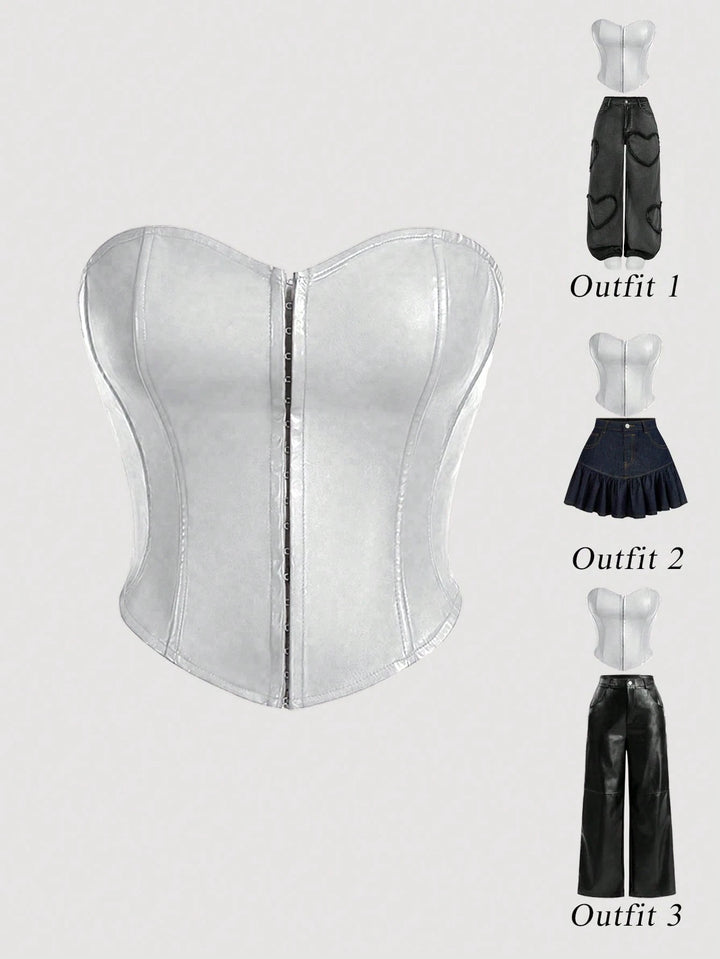 Top SHEIN, argintiu