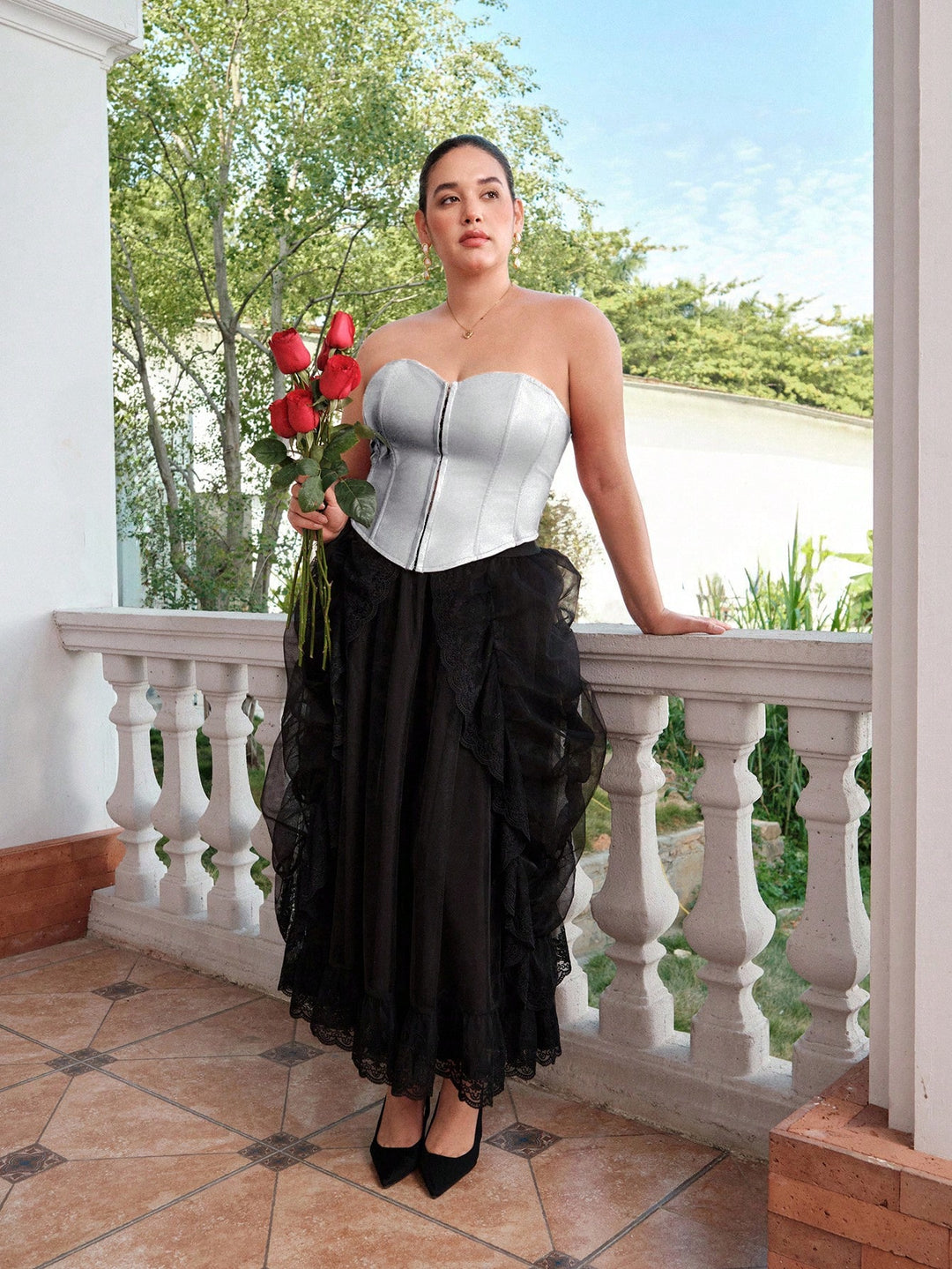 Top SHEIN, argintiu
