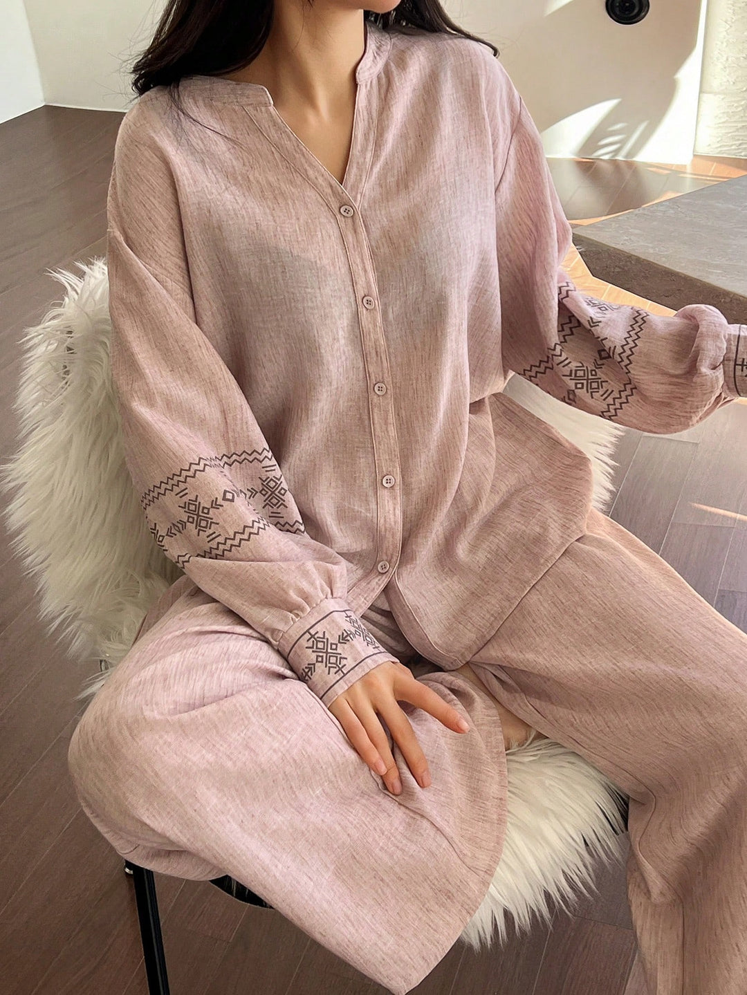 Compleu pijamale SHEIN, roz