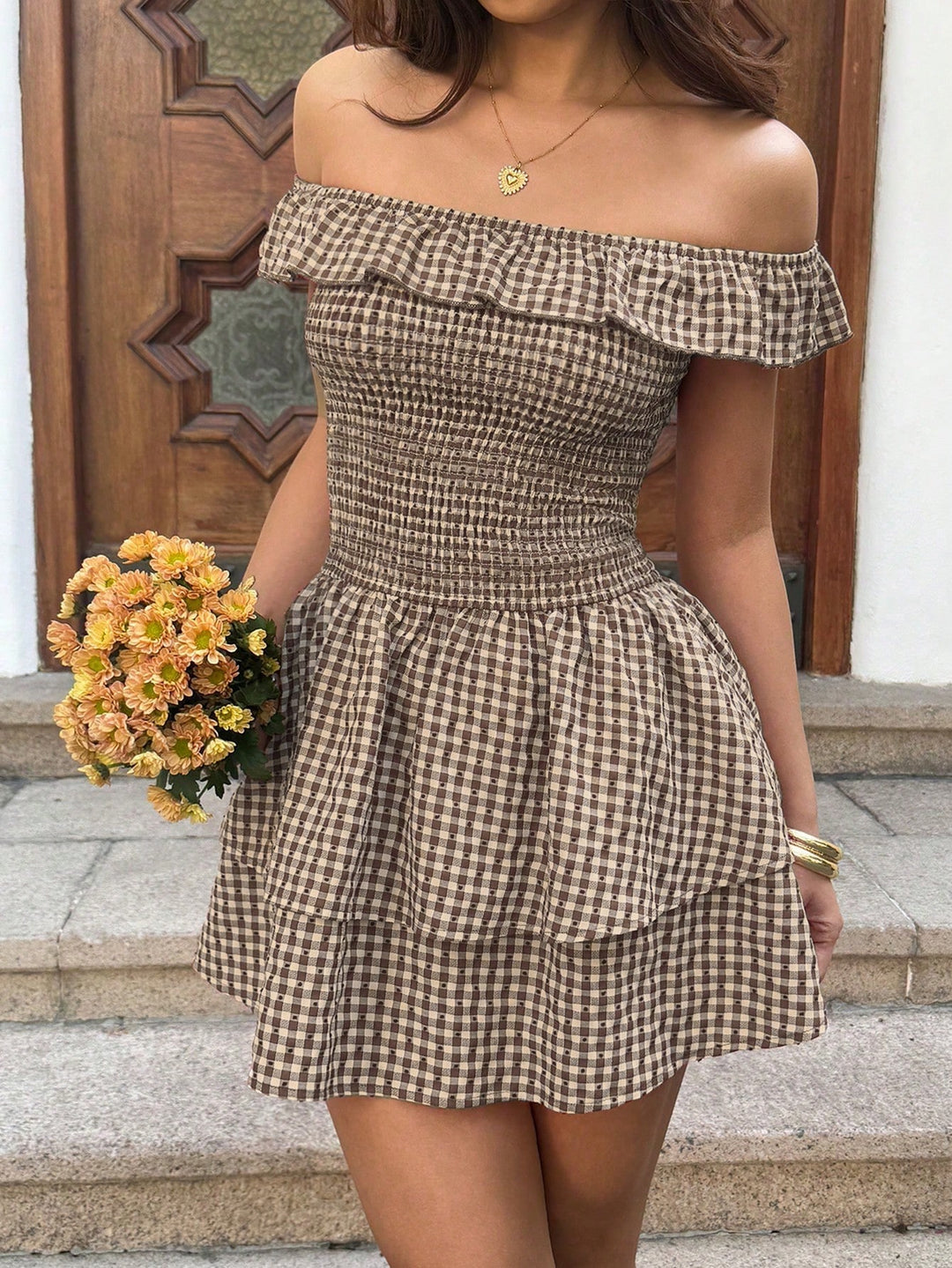 Rochie scurtă SHEIN, maro