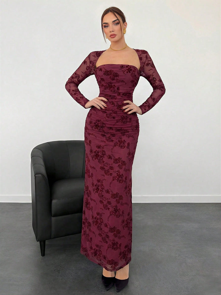 Rochie maxi SHEIN, vișiniu