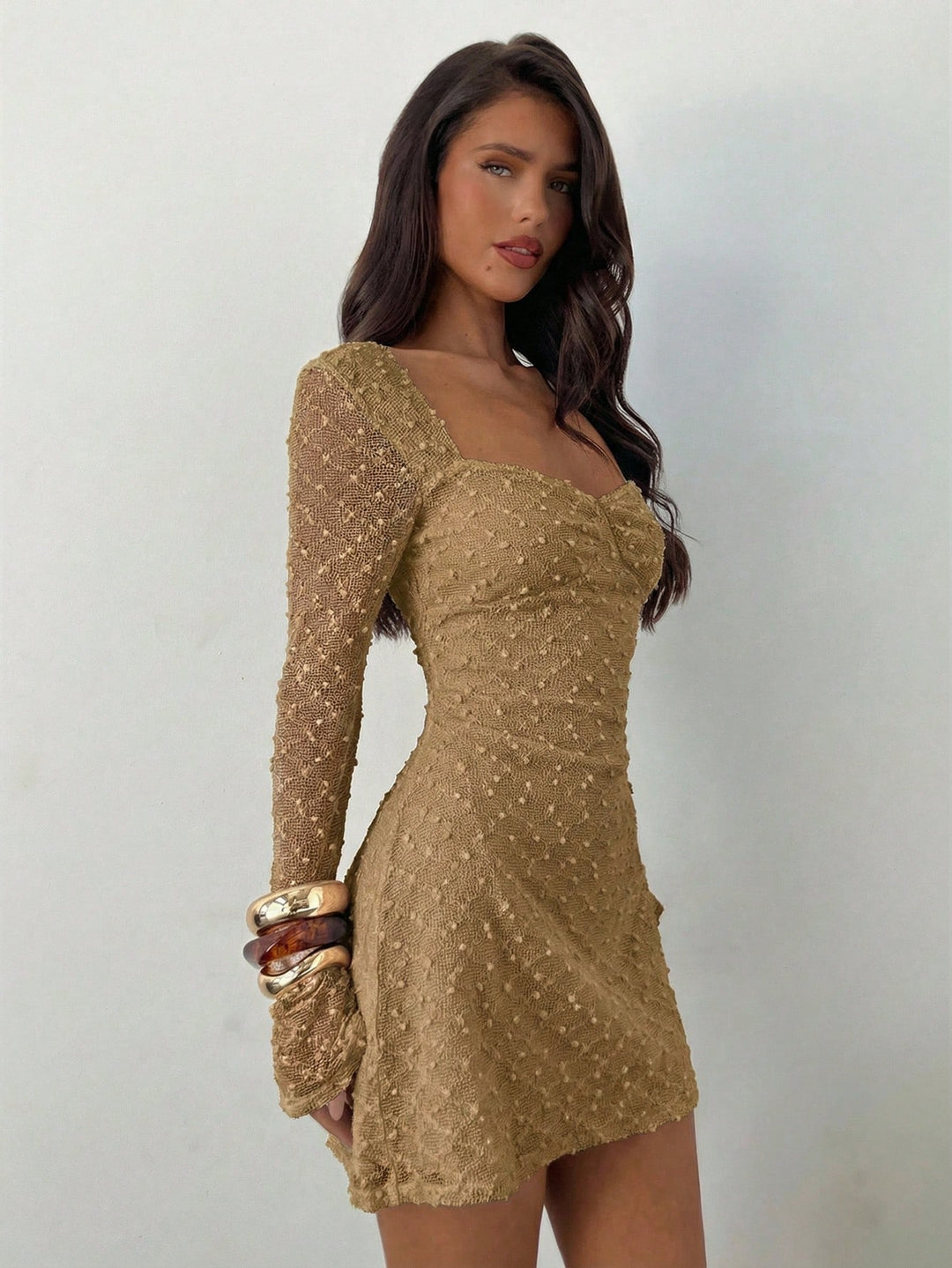 Rochie scurtă SHEIN, kaki