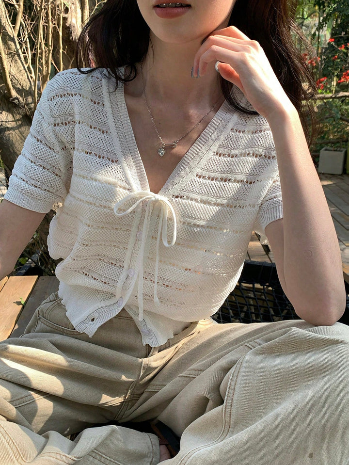 Bluza tricotată SHEIN, alb