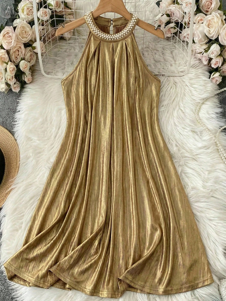 Rochie scurtă SHEIN, auriu