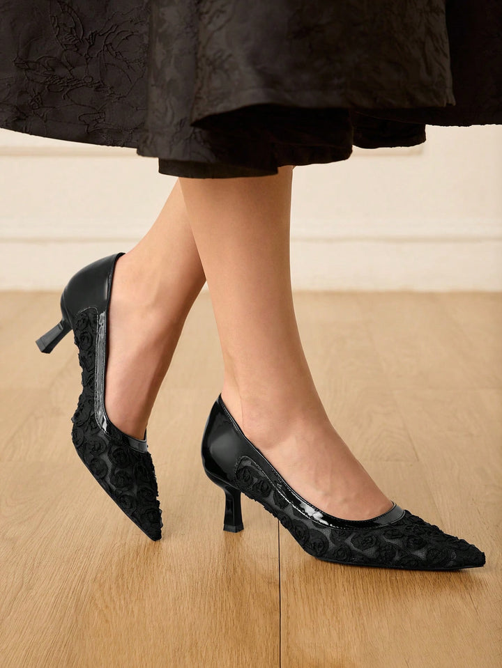Pantofi cu toc SHEIN, negru