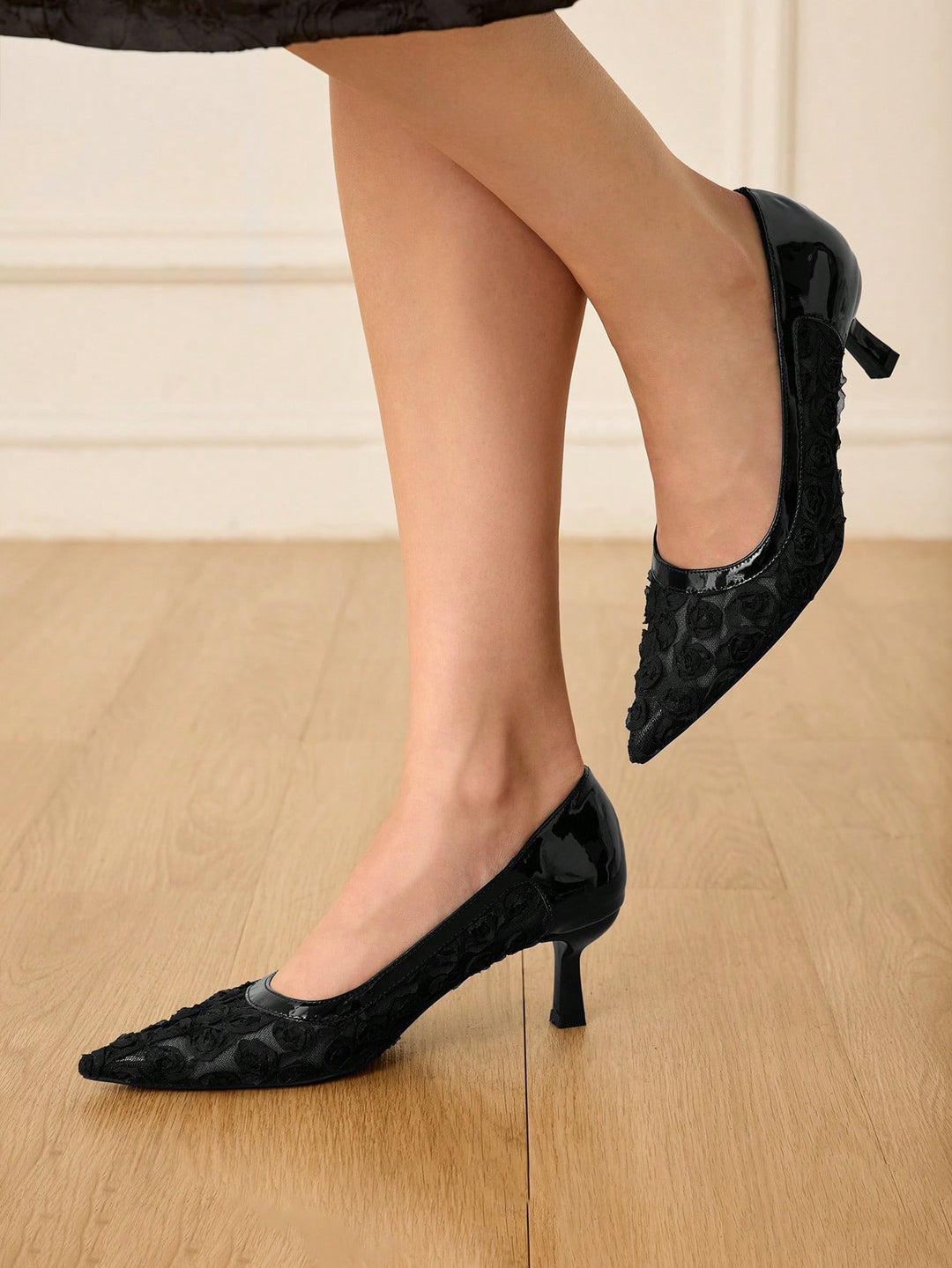 Pantofi cu toc SHEIN, negru