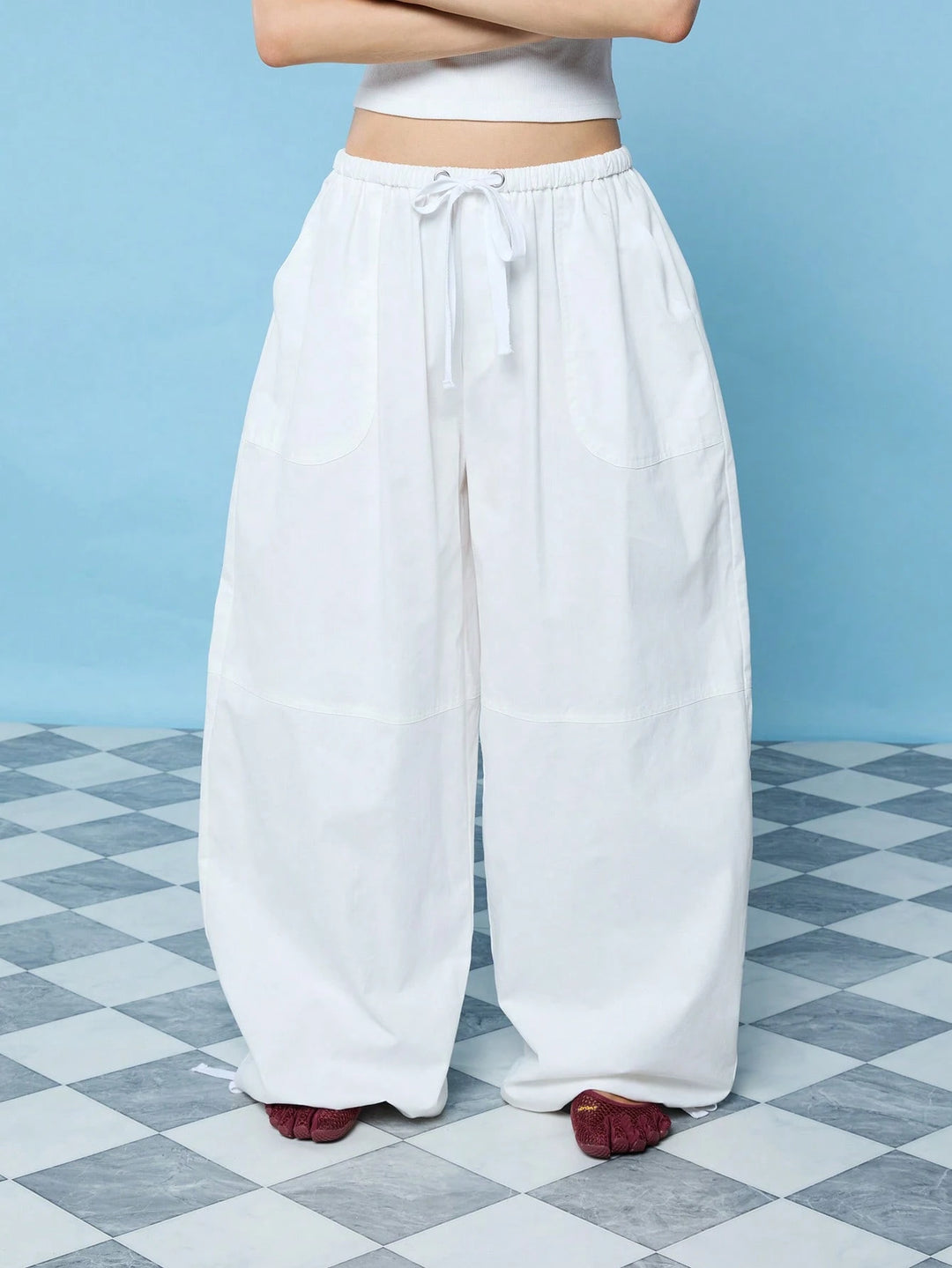 Pantaloni SHEIN, alb