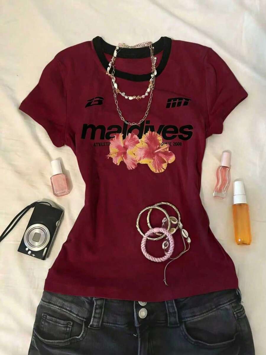 Tricou SHEIN, vișiniu