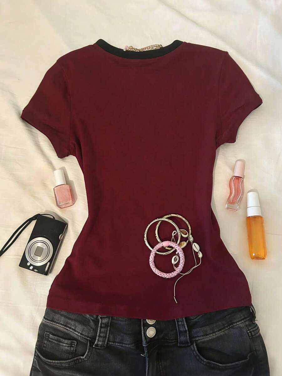 Tricou SHEIN, vișiniu