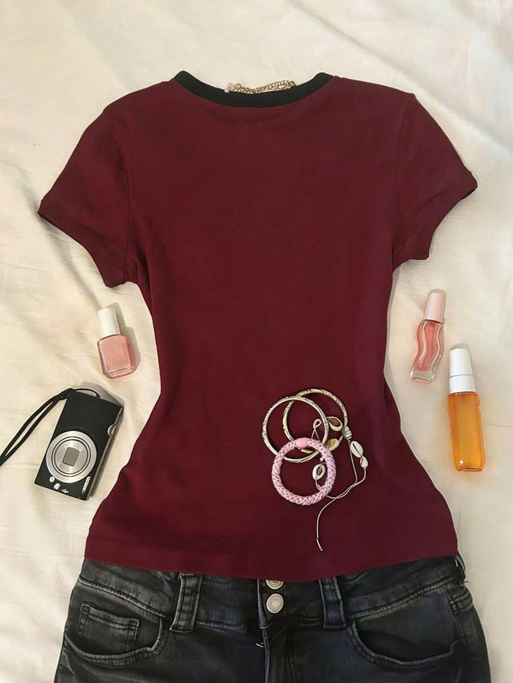 Tricou SHEIN, vișiniu