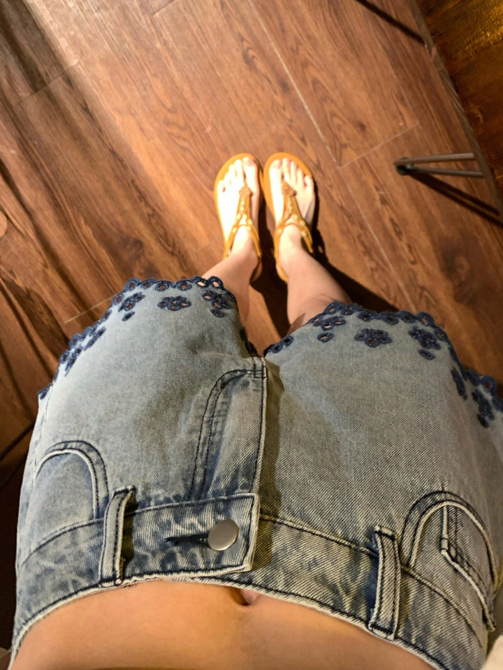 Pantaloni scurți SHEIN, albastru