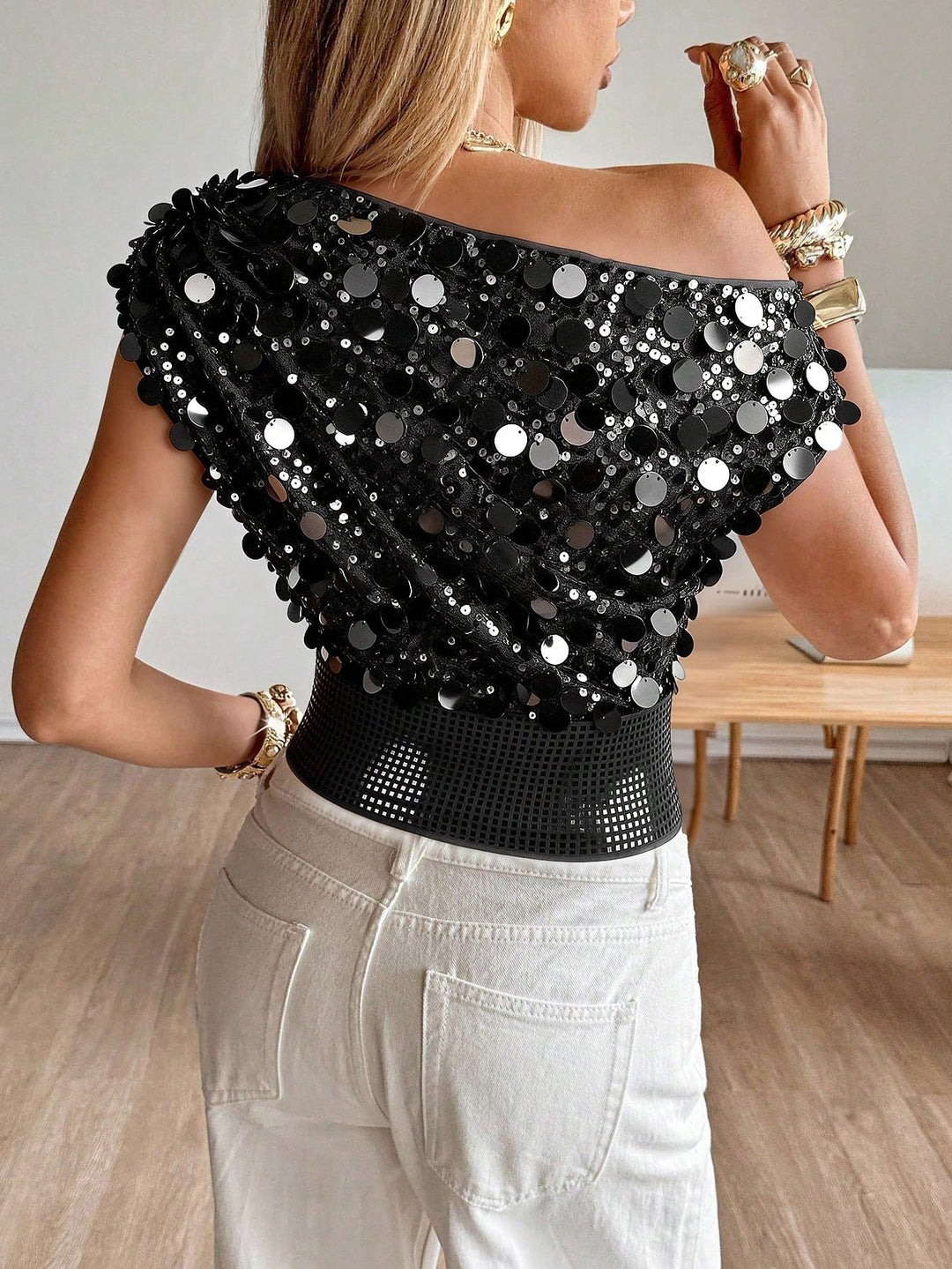 Top SHEIN, negru