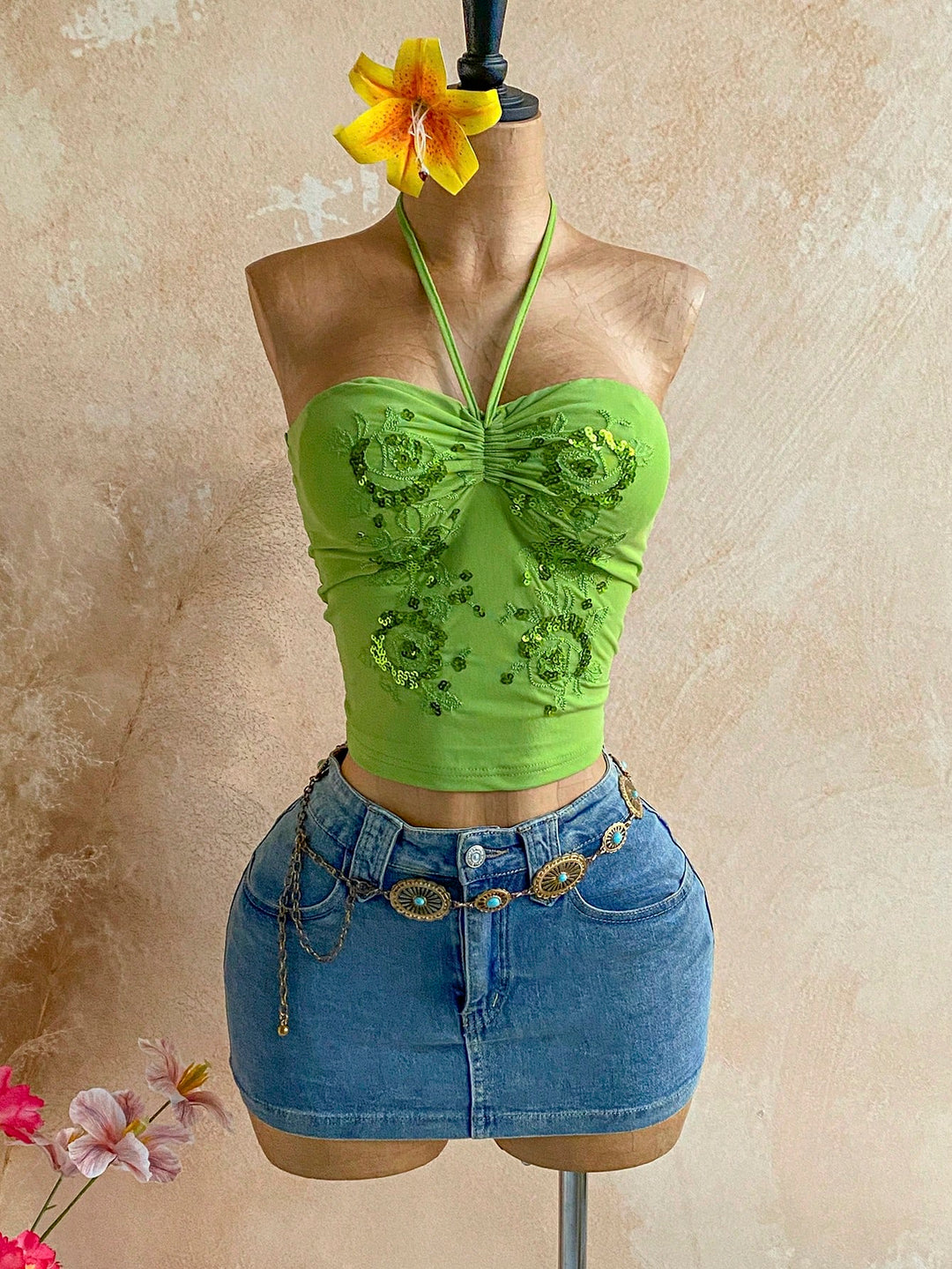 Top SHEIN, verde