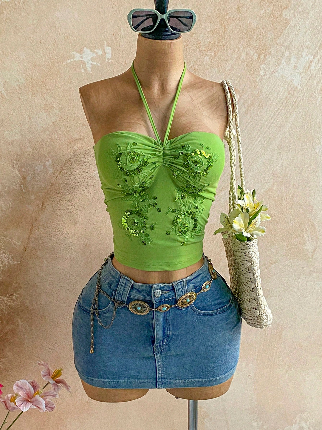 Top SHEIN, verde