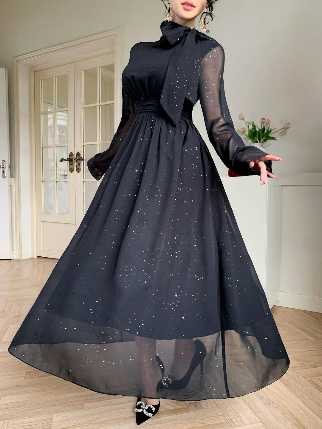 Rochie midi SHEIN, negru